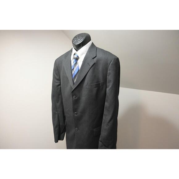 Tommy Hilfiger 100% Wool Dark Gray Suit Pants Jacket USA MADE Mens 34 x 32 x 44L - Picture 1 of 16
